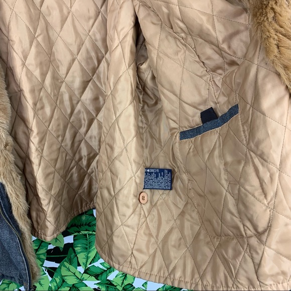 Y2K Faded Glory Coat 2X Denim & Faux Fur Penny Lane 2000s Bratz Style Afghan - Picture 10 of 11